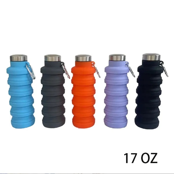 Sports Silicone Foldable Water Bottle 17 oz
