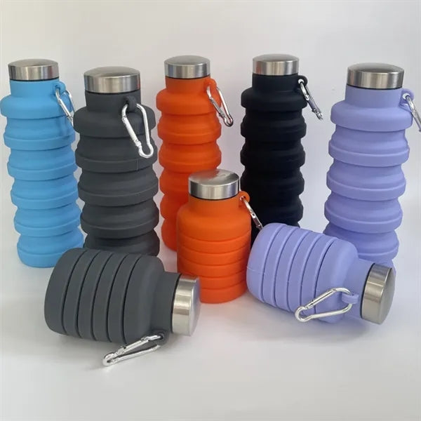 Sports Silicone Foldable Water Bottle 17 oz