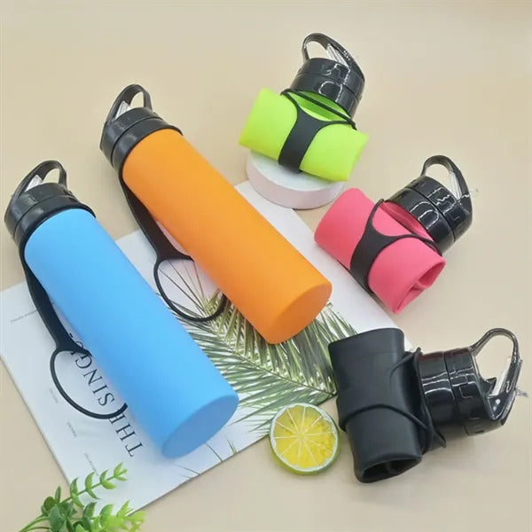 Sports Silicone Foldable Water Bottle 20 oz