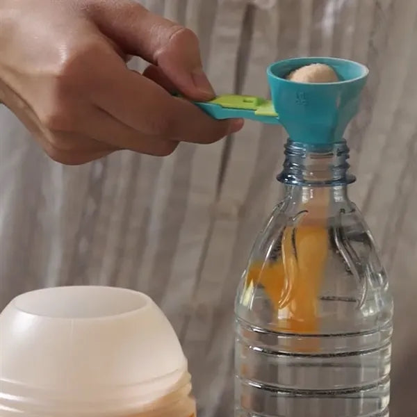 Mess Free Powder Measuring Scoop Funnel Spoon With Sliding