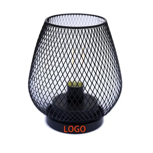 Metal Cage Battery Operated Outdoor Table Lamp