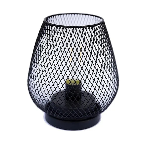 Metal Cage Battery Operated Outdoor Table Lamp