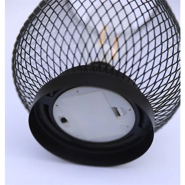Metal Cage Battery Operated Outdoor Table Lamp