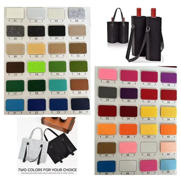 Felt 2-Bottle Wine Carrier Tote Gift Bag