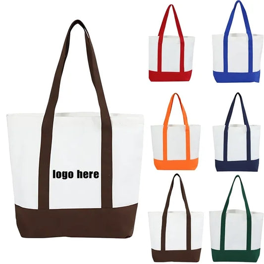 Canvas Tote Bags With Zipper Travel Beach Gifts