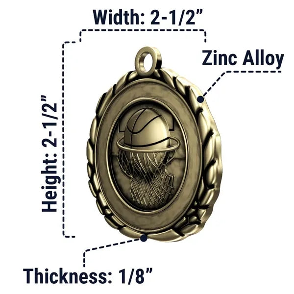 2 1/2" Quali-Craft Basketball Medallion
