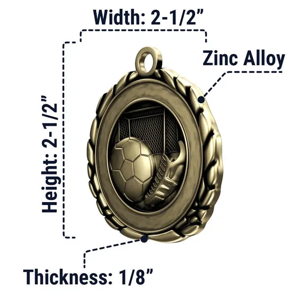 2 1/2" Quali-Craft Soccer Medal