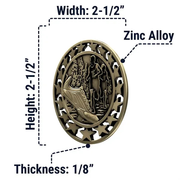 2 1/2" Cross Country Star Medal