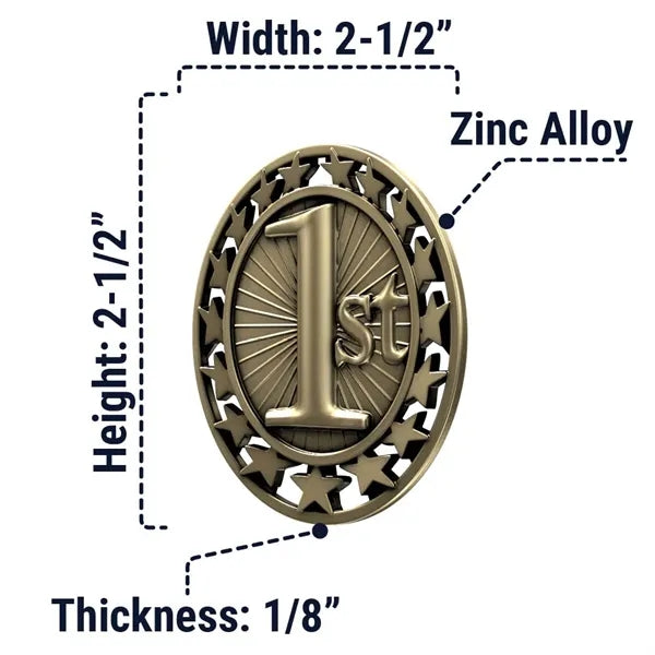 2 1/2" 1st Place Star Medallion