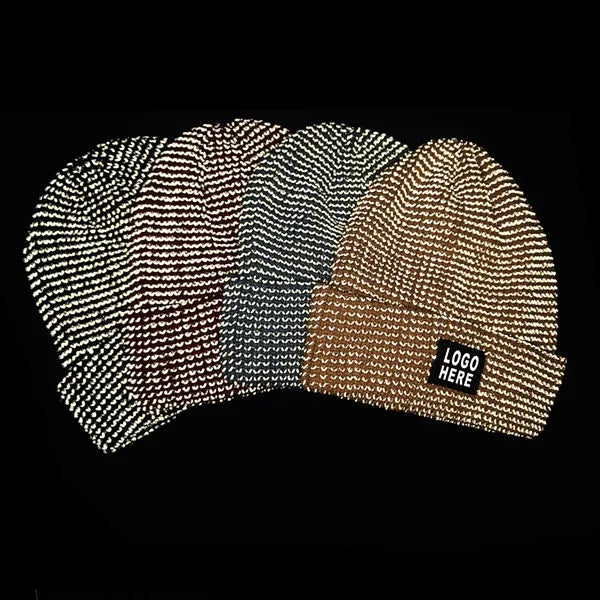 Reflective Knit Beanie Hat for Men and Women
