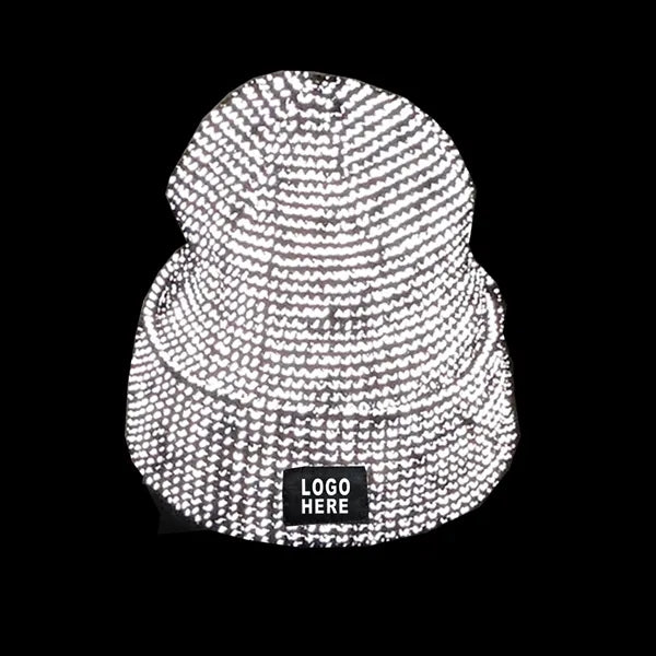 Reflective Knit Beanie Hat w/ Polar Fleece Lining