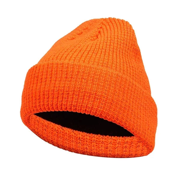 Reflective Knit Beanie Hat w/ Polar Fleece Lining