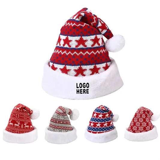 Jacquard Christmas Knit Beanie Hat