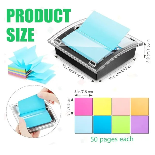 Pop-Up Sticky Note Dispenser With Adhesive