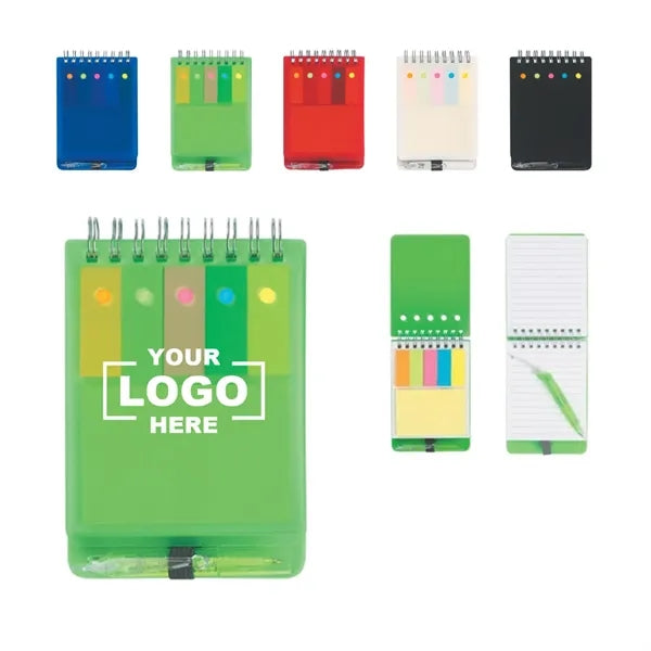 Spiral Jotter With Sticky Notes Flags & Pen