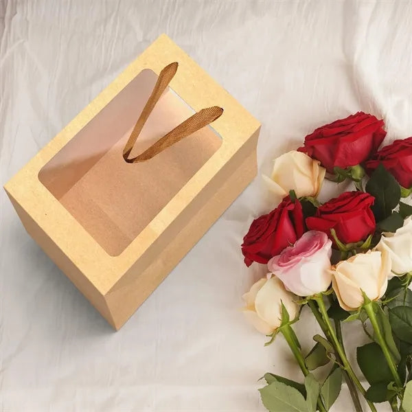 Kraft Paper Gift Bags with Transparent Window
