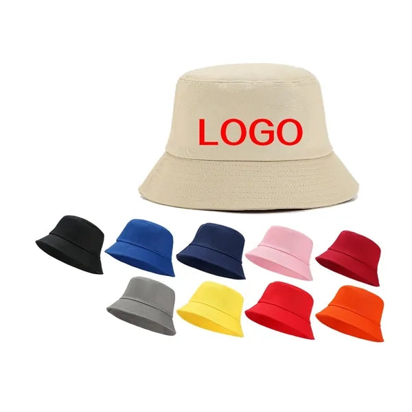 Solid Color Cotton Bucket Hat with Breathable Mesh