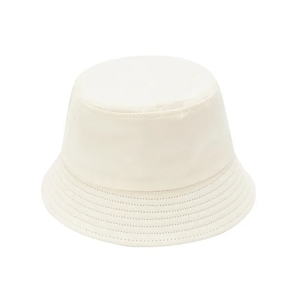Solid Color Cotton Bucket Hat with Breathable Mesh