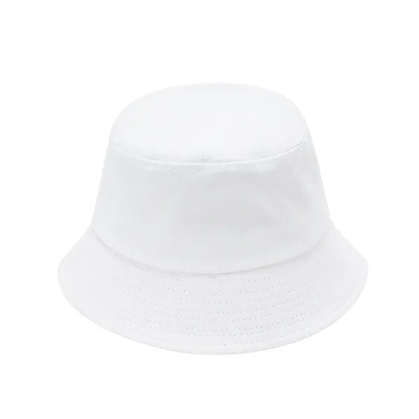 Solid Color Cotton Bucket Hat with Breathable Mesh