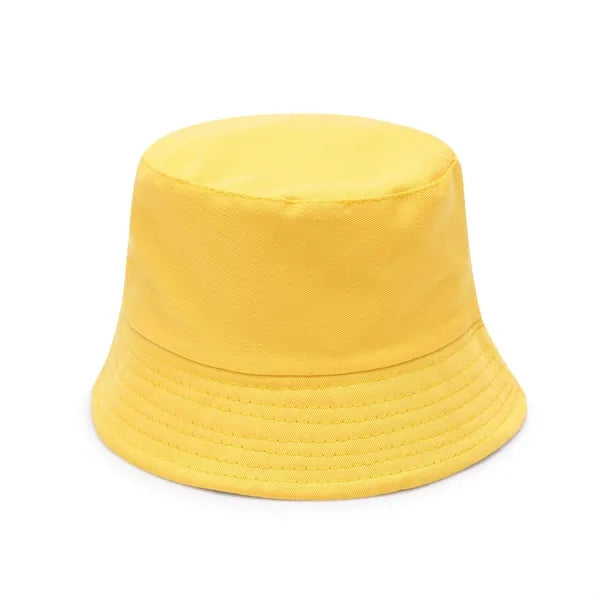 Solid Color Cotton Bucket Hat with Breathable Mesh
