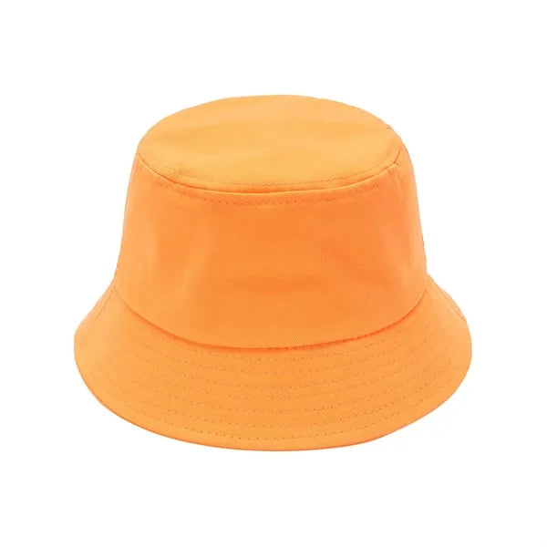 Solid Color Cotton Bucket Hat with Breathable Mesh