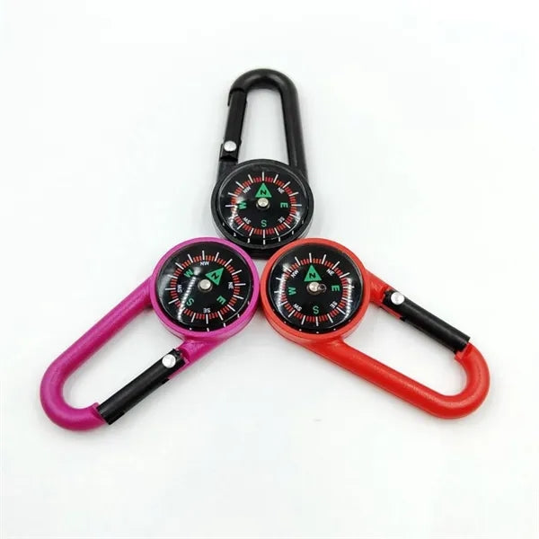 Compact Carabiner Clip On Compass Hiking Keychain Backpacks
