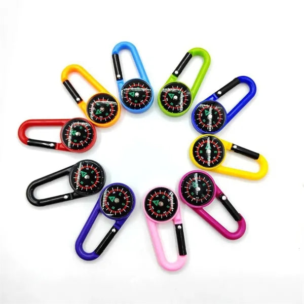 Compact Carabiner Clip On Compass Hiking Keychain Backpacks