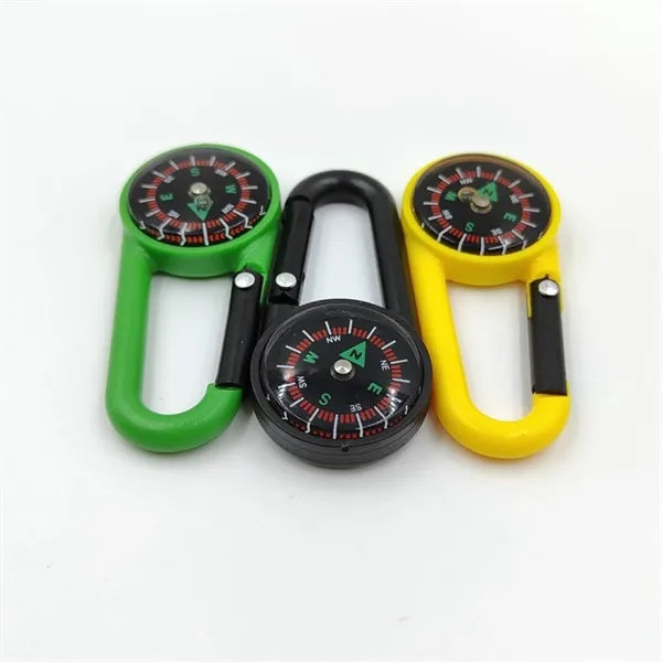 Compact Carabiner Clip On Compass Hiking Keychain Backpacks