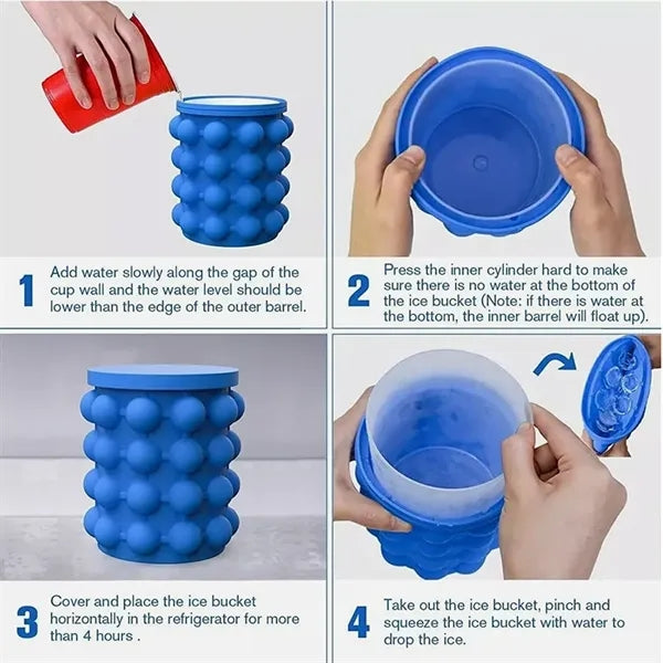 Silicone Ice Bucket Beverage Drink Tub with Sealed Lid