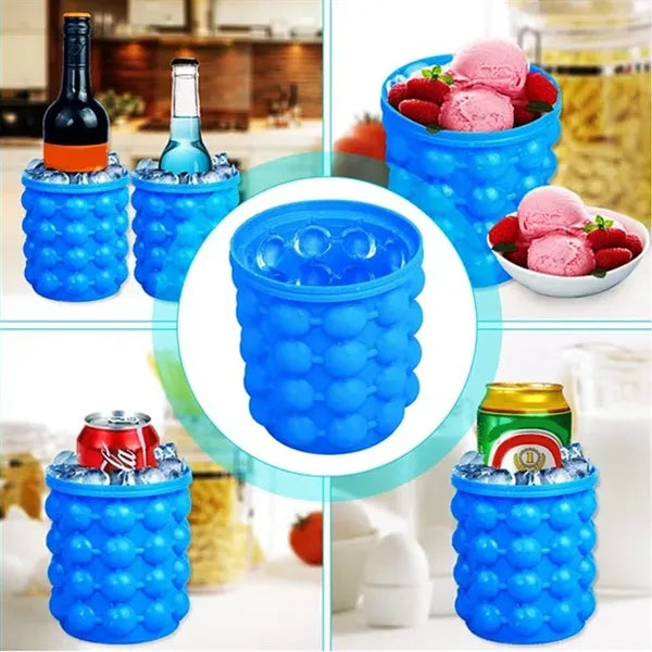 Silicone Ice Bucket Beverage Drink Tub with Sealed Lid