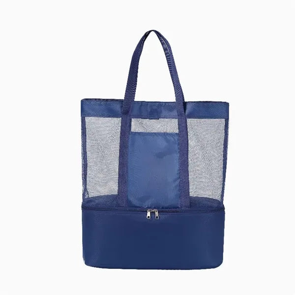 Beach Tote with Insulated Cooler and Pocket