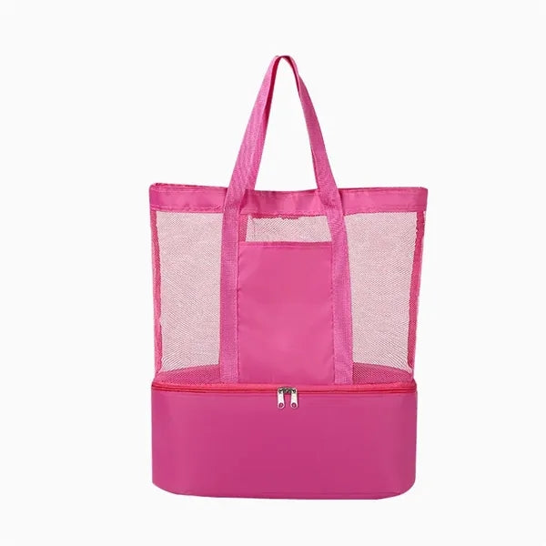 Beach Tote with Insulated Cooler and Pocket