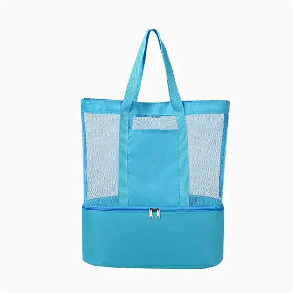 Beach Tote with Insulated Cooler and Pocket