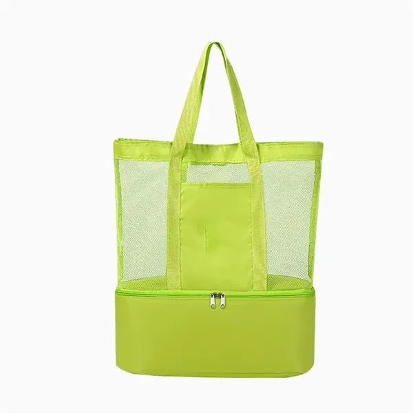 Beach Tote with Insulated Cooler and Pocket