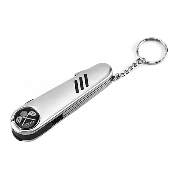 Stainless Steel 6 In 1 Golf Repair Divot Tool With Marker