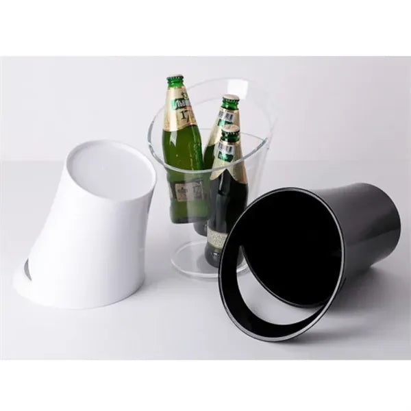 0.9 Gal Plastic Clear Ice Bucket Beverage Tub With Handle