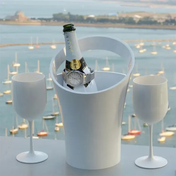 0.9 Gal Plastic Clear Ice Bucket Beverage Tub With Handle