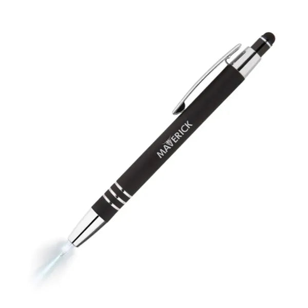Flashlight and Stylus Click Metal Pen