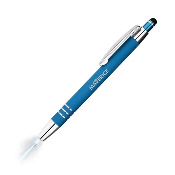 Flashlight and Stylus Click Metal Pen