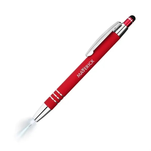 Flashlight and Stylus Click Metal Pen