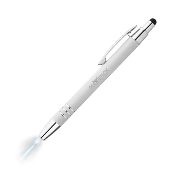 Flashlight and Stylus Click Metal Pen