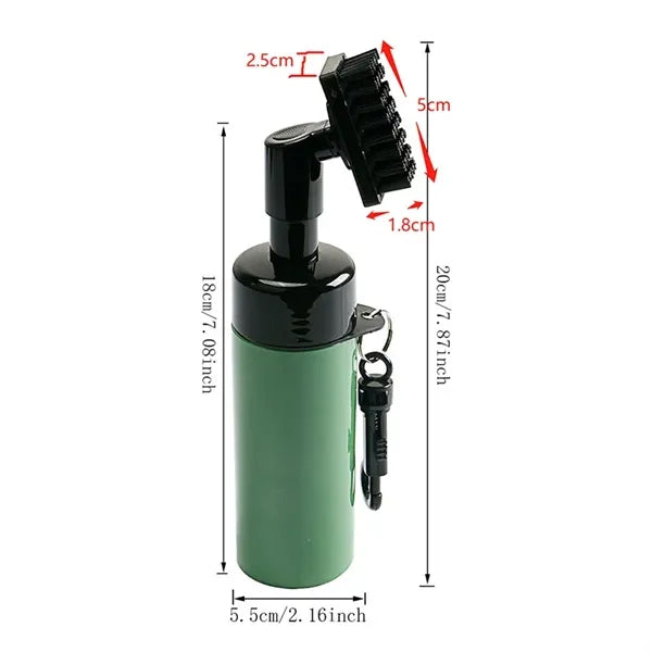 Golf Club Groove Clean With Push-Button Water Bottle Brush