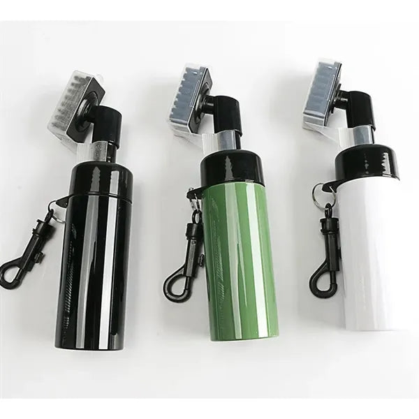 Golf Club Groove Clean With Push-Button Water Bottle Brush