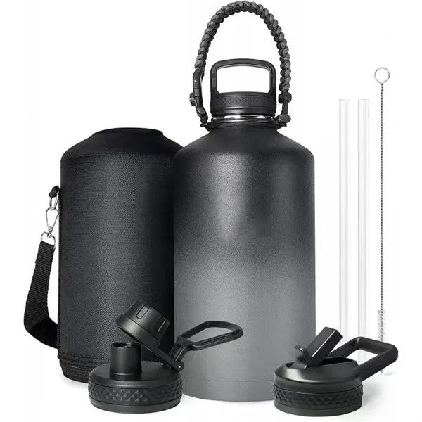 64oz Insulated Water Bottle with Straw & Paracord Handle