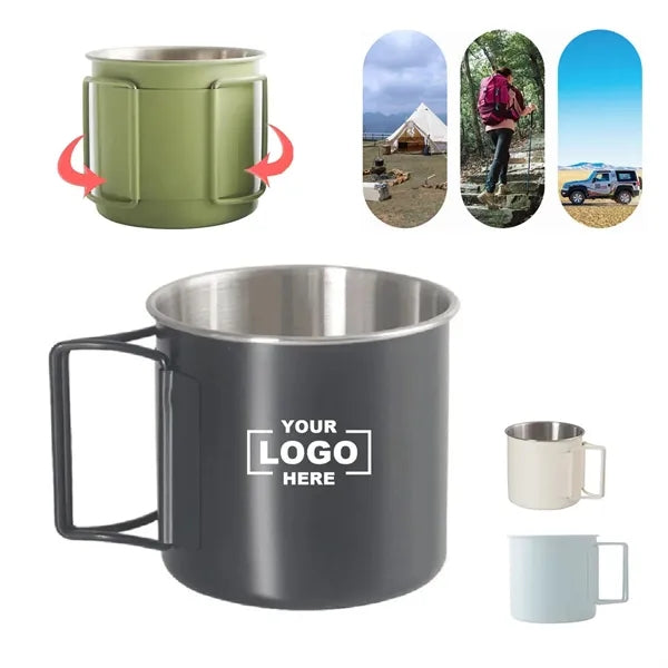 Portable Coffee Mugs Camping Cups with Folding Handles