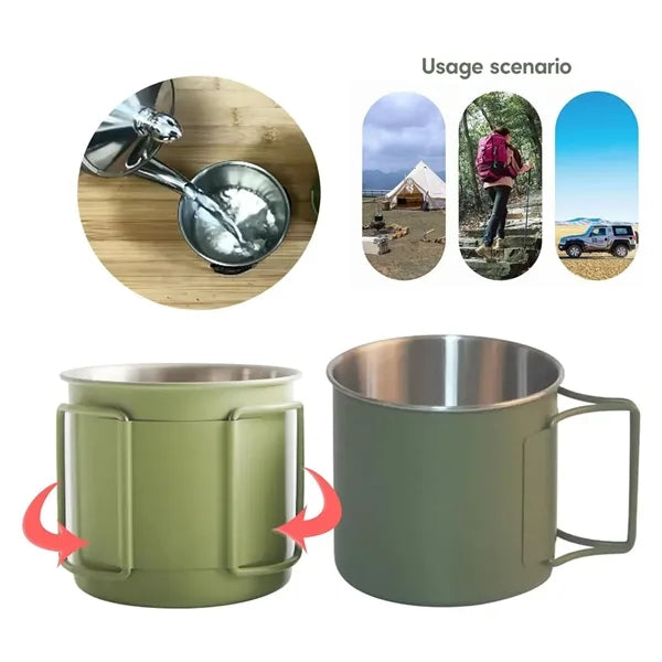 Portable Coffee Mugs Camping Cups with Folding Handles