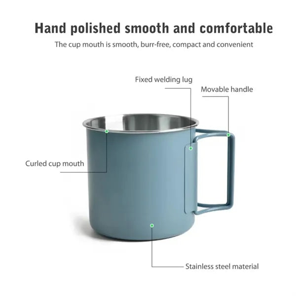 Portable Coffee Mugs Camping Cups with Folding Handles