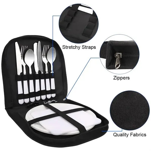 Camping Cooking Utensil Travel Organizer Cutlery Storage Bag