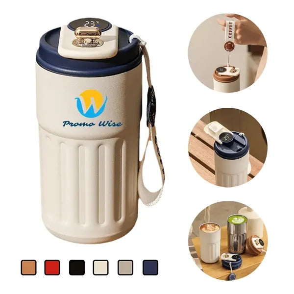 Insulated Water Bottle Tumbler with Temperature Display