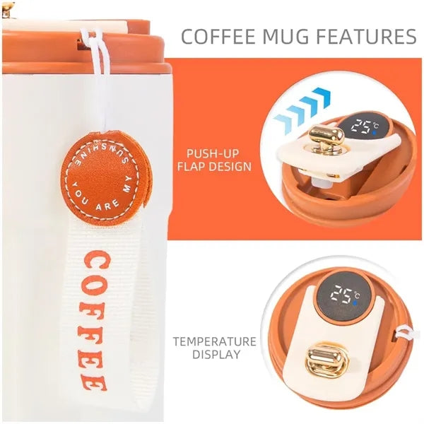 Insulated Water Bottle Tumbler with Temperature Display